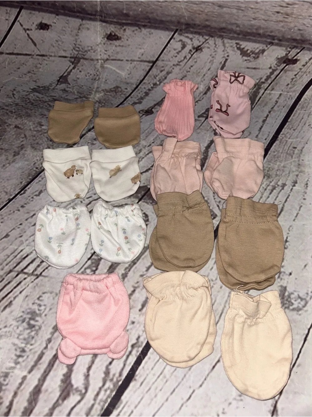 Set of 12 Mixed Baby Mittens